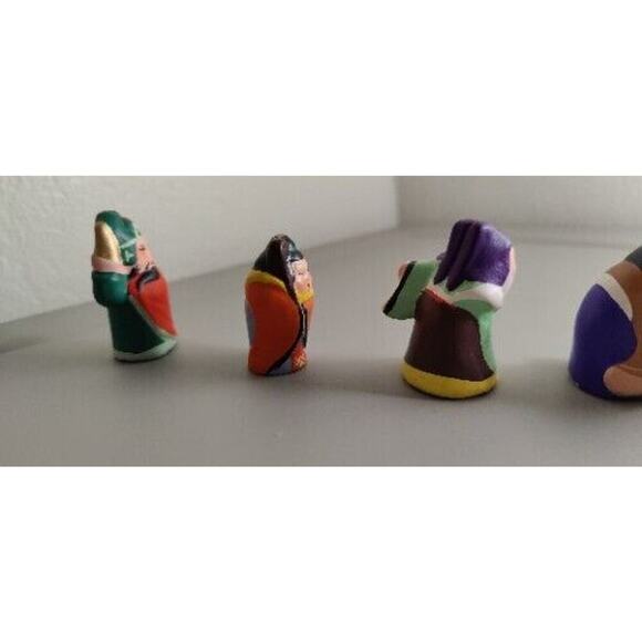 VTG Figurines Gods Good Luck Six Lucky 2” Clay Hand Painted RARE Chinese Clay - Picture 12 of 16